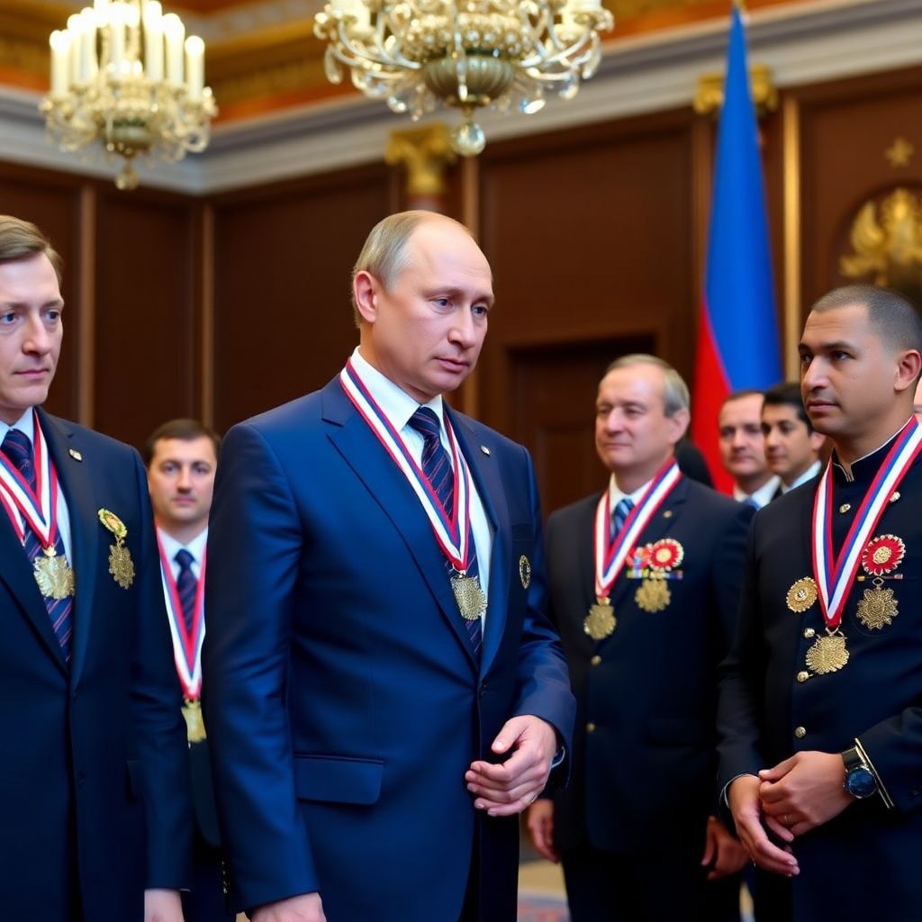 Путин в Кремле вручил государственные награды спортсменам, включая Петра Яна и Умара Кремлёва