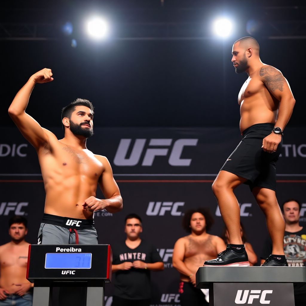 Перейра тяжелее Гана на взвешивании Ufc freedom 250, Лопес вставал на весы дважды